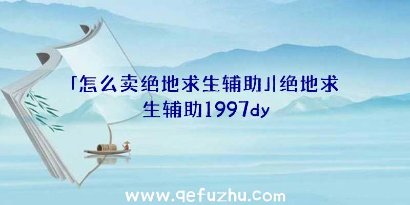 「怎么卖绝地求生辅助」|绝地求生辅助1997dy